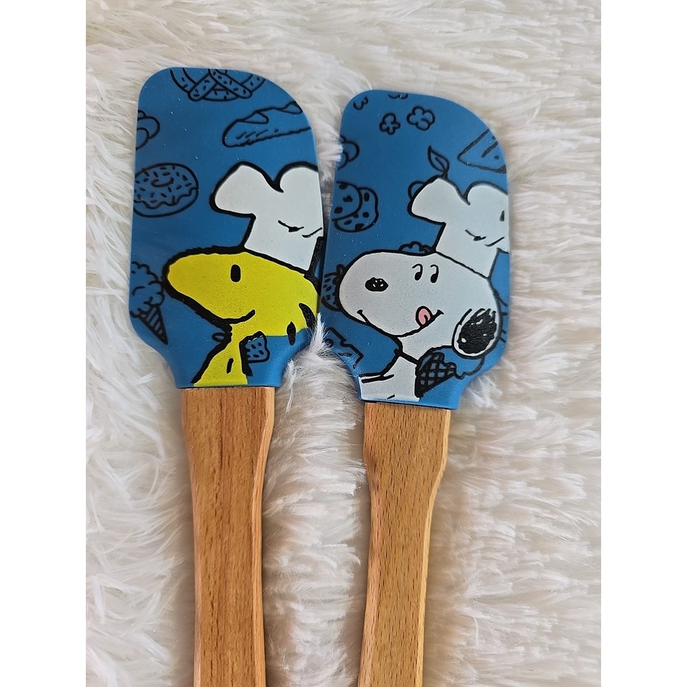 Lenox Chef Snoopy Woodstock  2 Piece Silicone Spatula Set Collectible Blue